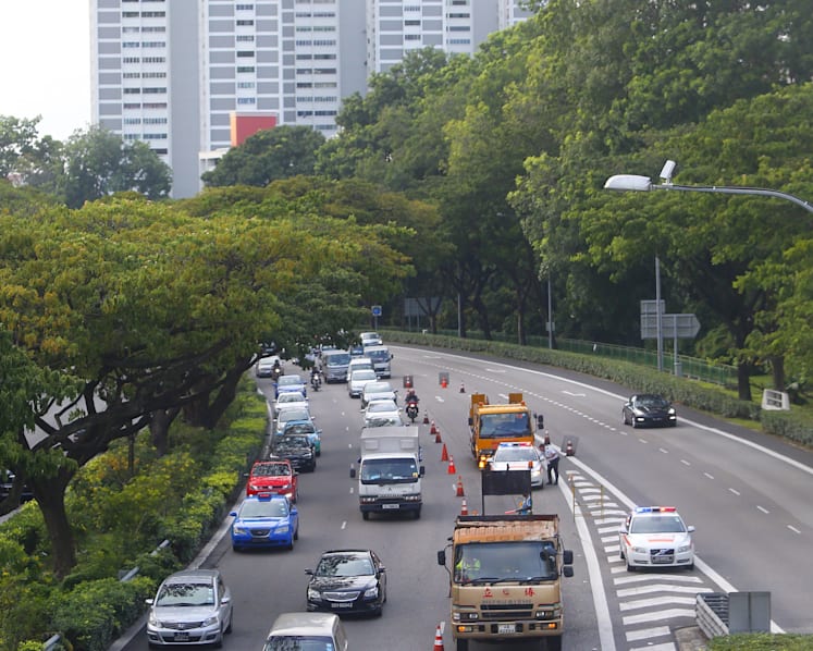 Two lanes along PIE closed after new oil spill