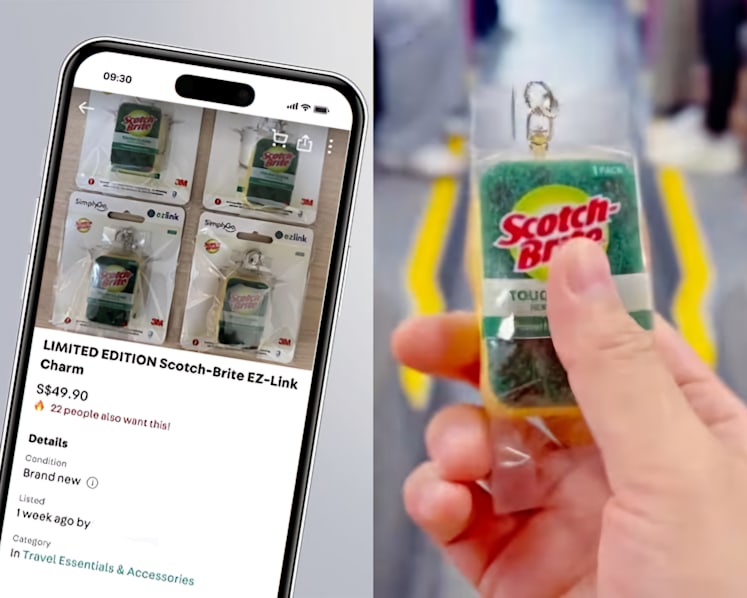 People are selling the viral S$19.90 Scotch Brite EZ-Link charm on Carousell for double the price
