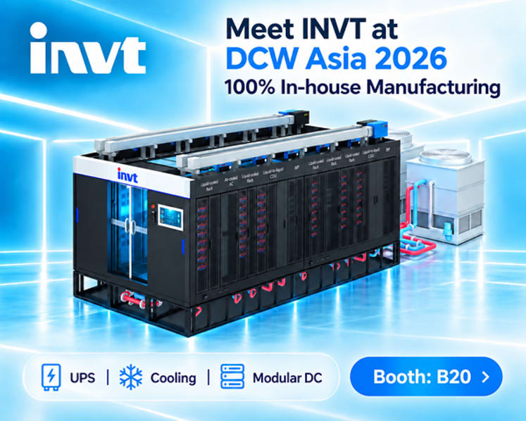 INVT to Showcase Power and Liquid-Cooling Solutions for Data Center Modernization at Data Centre World Asia 2026