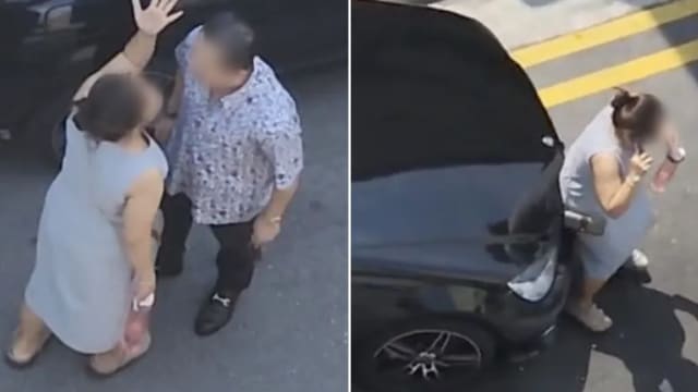 芽笼也出现“挡车姐” 司机开车“推”人离开