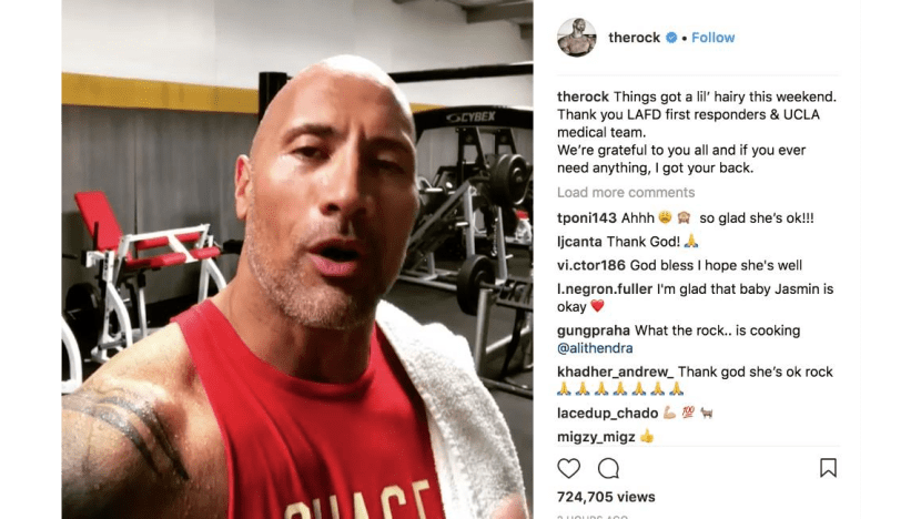 Dwayne Johnson's daughter in 'scary' emergency