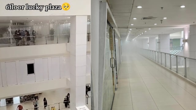 乌节路幸运商业中心失火 两人送院