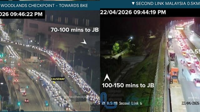 兀兰和大士关卡离境交通拥堵 通关时间最高达两个小时