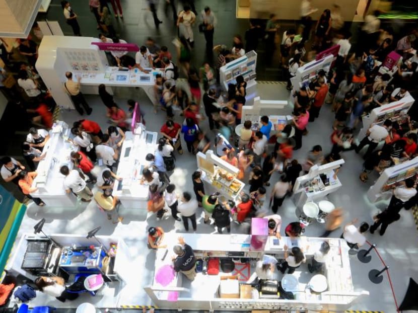 Members of the public visiting the SkilllsFuture Marketplace earlier this year. Under a new five-year plan, resources will be shared with training providers to help them identify the skills in demand by industry so that they can provide the most relevant courses. TODAY file photo