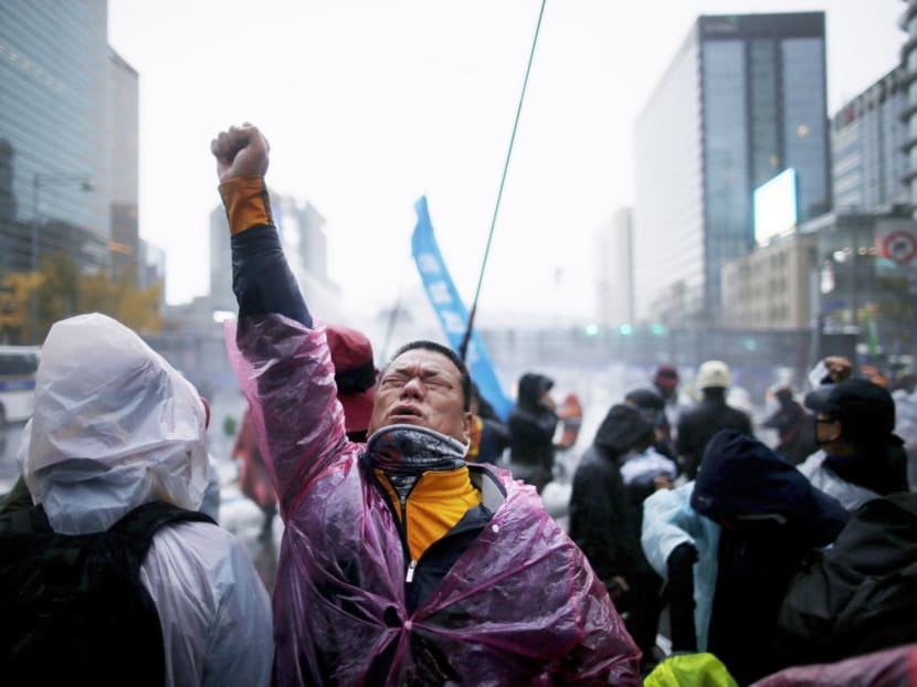 The Nov 14 rally in Seoul drew more than 60,000 protesters, making it the biggest such event for nearly a decade. Photo: Reuters The Nov 14 rally in Seoul drew more than 60,000 protesters, making it the biggest such event for nearly a decade. Photo: Reuters