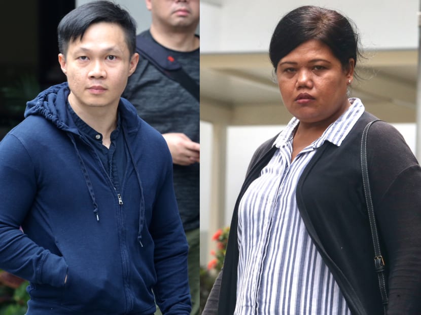 Mr Karl Liew (left), son of Changi Airport Group chairman Liew Mun Leong, said he sacked Indonesian domestic helper Parti Liyani (right) on his father's instruction and with representatives of her employment agency present. Koh Mui Fong/TODAY