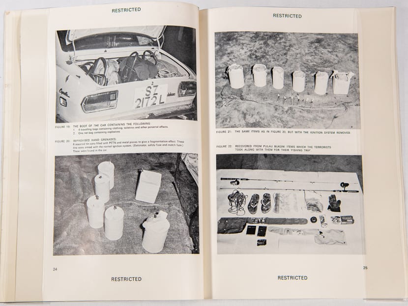 Pages from the Bukom/Laju case report showing a car used by the hijackers, improvised hand grenades and other confiscated items that were found on the terrorists. Pages from the Bukom/Laju case report showing a car used by the hijackers, improvised hand grenades and other confiscated items that were found on the terrorists.