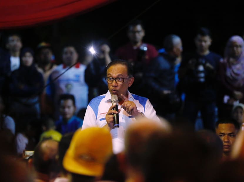 Datuk Seri Anwar Ibrahim speaking at his last rally in Port Dickson on Oct 12, 2018 before his win in the by-election. Datuk Seri Anwar Ibrahim speaking at his last rally in Port Dickson on Oct 12, 2018 before his win in the by-election.