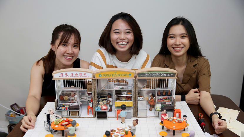 Clay artists create miniature hawker centre