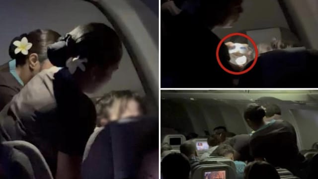 醉酒乘客机上辱骂不断 空服员用胶带封口