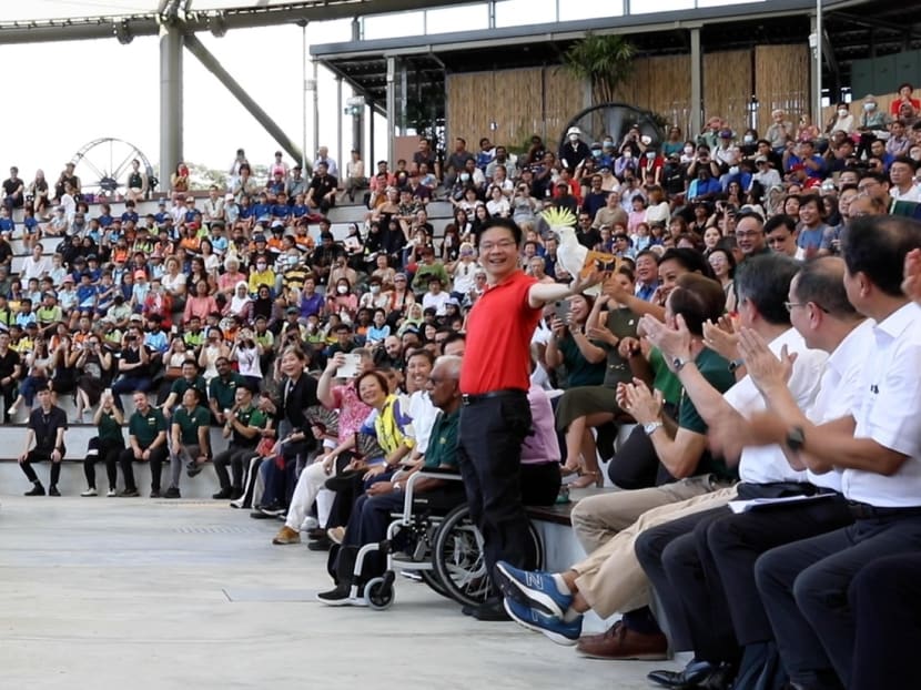 A sulphur-crested cockatoo named Sassy delivered Bird Paradise commemorative stamps to Deputy Prime Minister Lawrence Wong at the grand opening of the park on Nov 15, 2023.