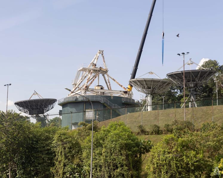 Two landmark satellite antennas removed from Bukit Timah Satellite Earth Station