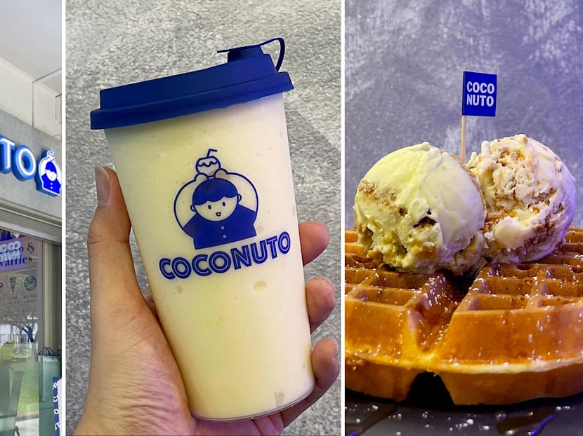 Coconut-Themed Caf&eacute; In Yishun Serves Coconut Shakes, Gelato & Waffles Till 2am On Weekends
