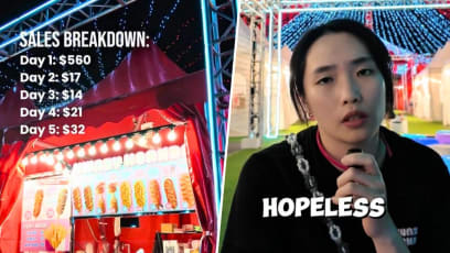  Corn Dog Stall Vendor Says Daily Sales As Low As $14 At Deserted Bayfront Night Bazaar; Predicts $10K Loss   