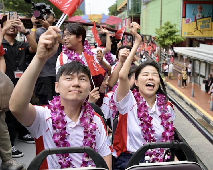 'It really means a lot to us': High spirits as Singapore's Paralympians go on open-top bus parade