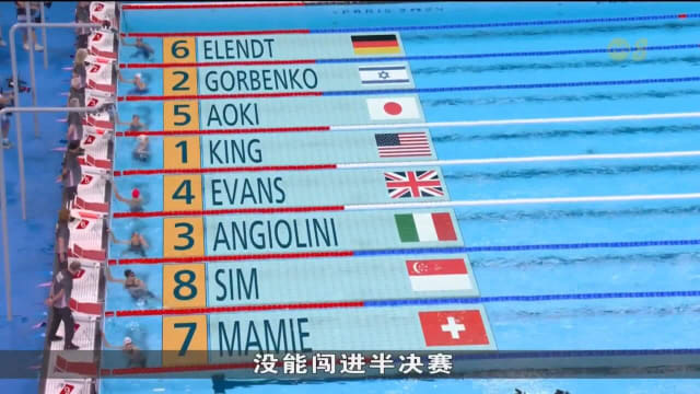 我国女泳将100米蛙泳无缘晋级