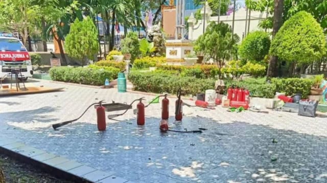 泰国一所中学消防演习发生爆炸 导致一死20人伤