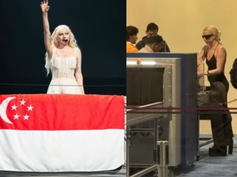 Lady Gaga spotted at Changi Airport clearing security check before flying to Dubai