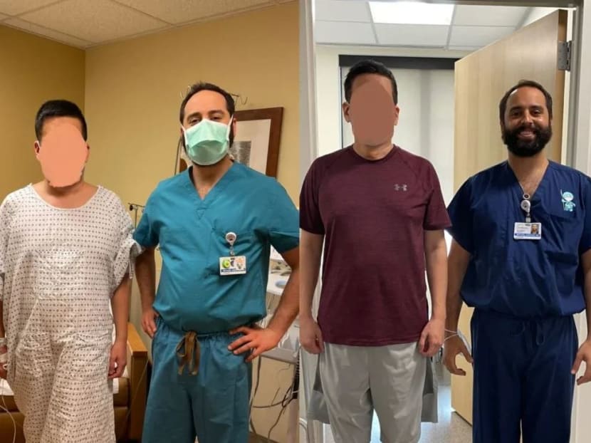 Dr Michael Assayag with a patient before and after limb-lengthening surgery. He is one of a few doctors in the world who can make people taller. Dr Michael Assayag with a patient before and after limb-lengthening surgery. He is one of a few doctors in the world who can make people taller.