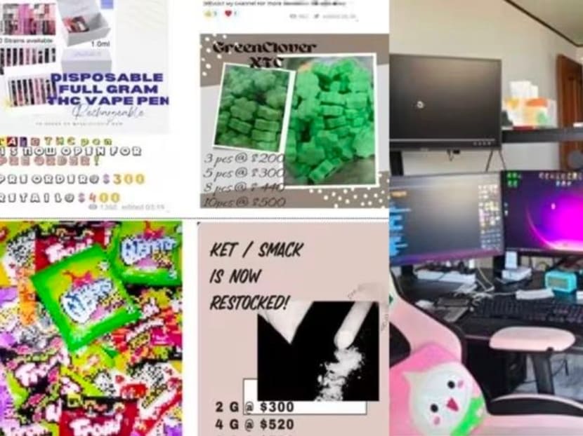 Ads posted by the drug ring and the set-up they used for their operations.