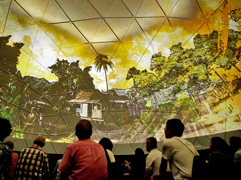 Guests watching the film Theatre of Generations during the opening of The Future of Us exhibition. Photo: Don Wong