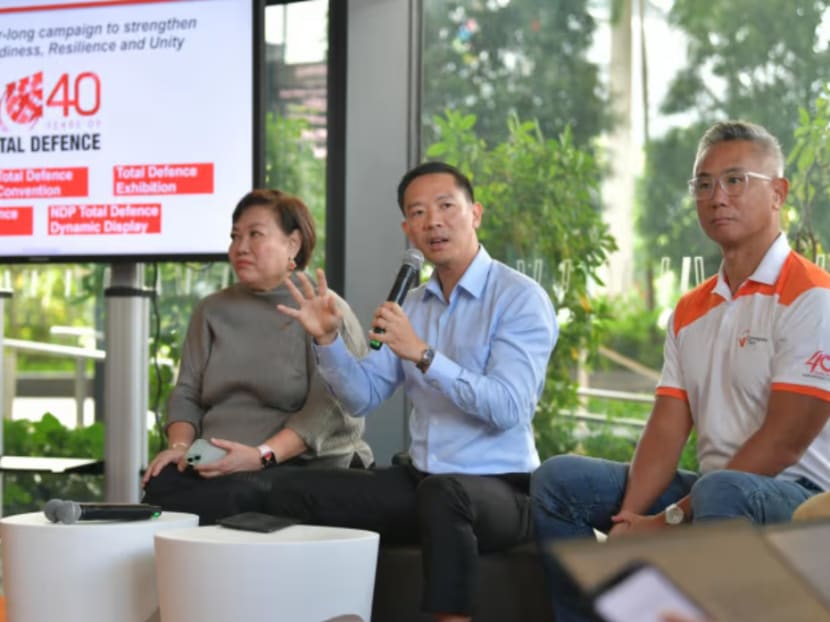 Brigadier-General Kelvin Fan (centre), flanked by Ms Samantha Tan, general manager of South Beach Consortium, and Mr Jack Lim, managing director of Community Chest on Jan 22, 2024. Brigadier-General Kelvin Fan (centre), flanked by Ms Samantha Tan, general manager of South Beach Consortium, and Mr Jack Lim, managing director of Community Chest on Jan 22, 2024.