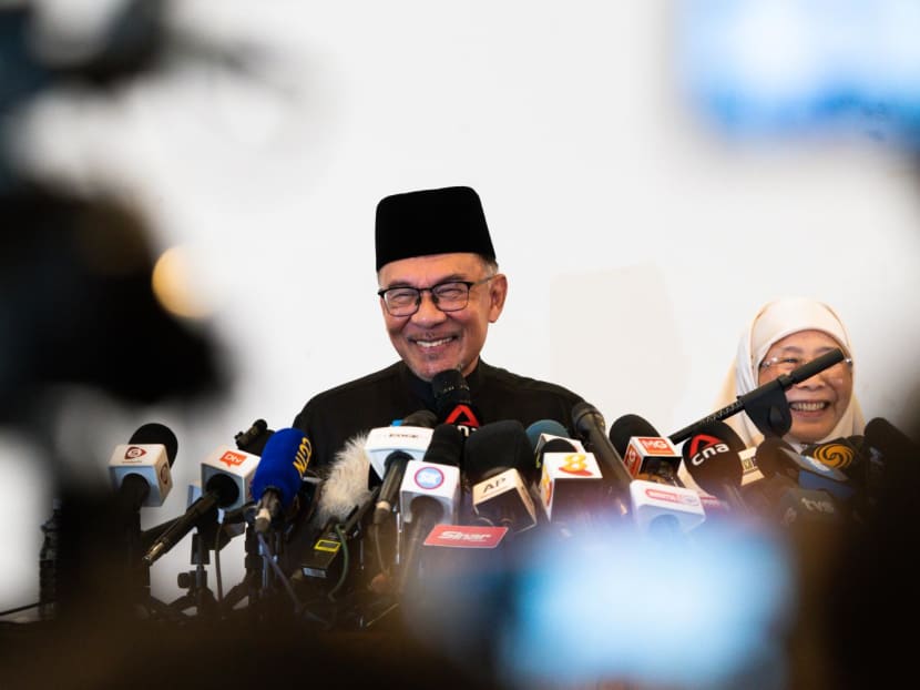 Malaysia's new Prime Minister, Mr Anwar Ibrahim, holding his first press conference on Nov 24, 2022, at Kajang, Malaysia. Malaysia's new Prime Minister, Mr Anwar Ibrahim, holding his first press conference on Nov 24, 2022, at Kajang, Malaysia.