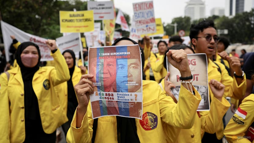 Indonesian students stage protest as Prabowo marks a year in office Indonesian students stage protest as Prabowo marks a year in office