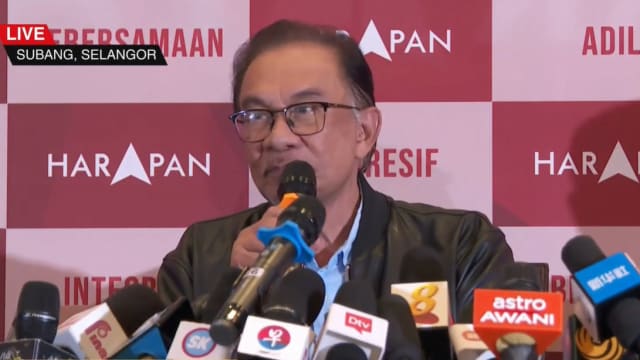 安华：已获简单多数议席 希盟可组政府