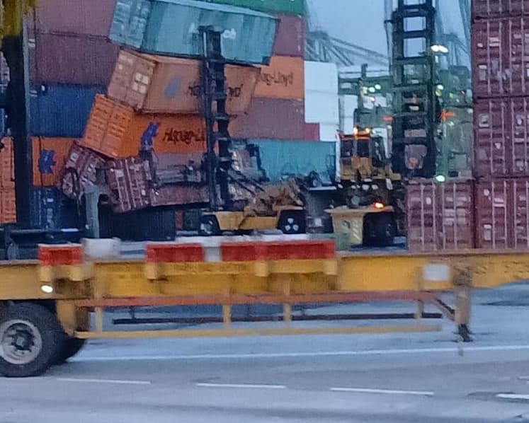 Man injured after shipping containers fall on forklift at Pasir Panjang terminal