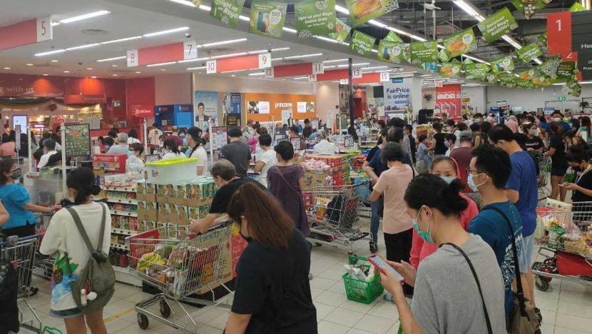 NTUC FairPrice and Sheng Siong urge customers not to panic buy in wake of enhanced Covid-19 restrictions