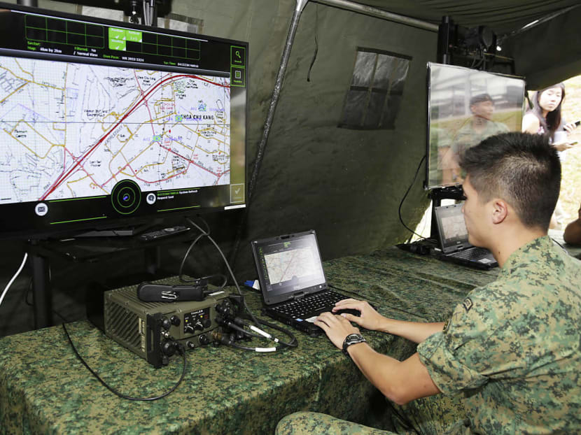The Software Defined Radio vehicular mounted system gives headquarters greater situational awareness of the battlefield and improves the military’s command and control. Photo: Wee Teck Hian