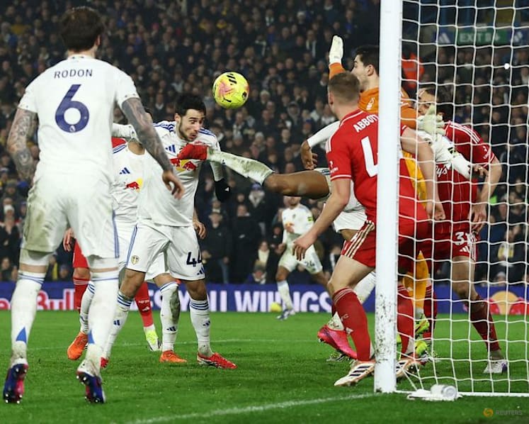 Leeds beat Forest 3-1 to move nine points clear of relegation zone