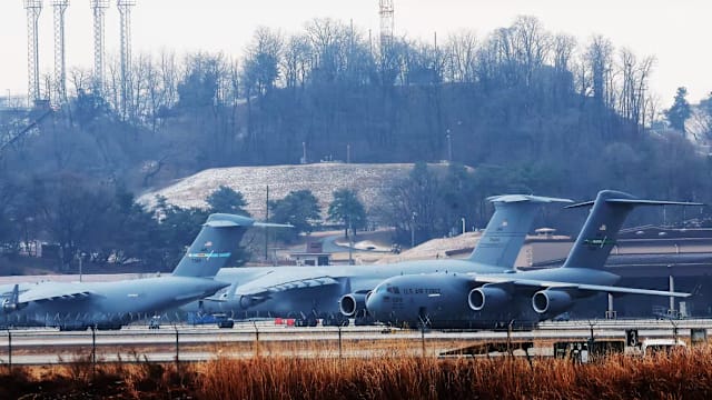 调动中东？美军运输机频现韩国基地 动向引关注
