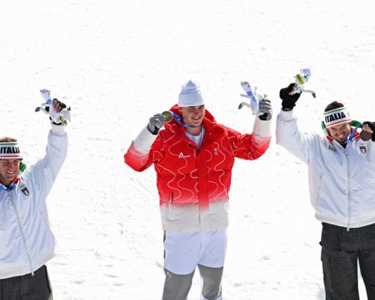 Alpine skiing-Swiss upstart Von Allmen stuns Odermatt to win downhill gold