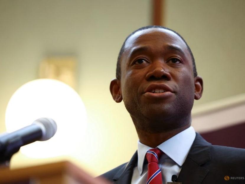 FILE PHOTO: U.S. Deputy Treasury Secretary Wally Adeyemo speaks at the Royal United Services Institute in London, Britain, October 27, 2023. REUTERS/Hannah McKay/File Photo