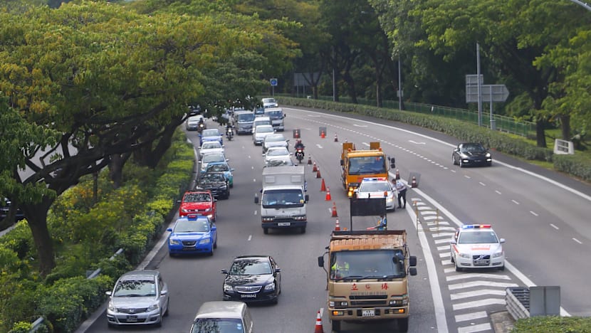 Two lanes along PIE closed after new oil spill