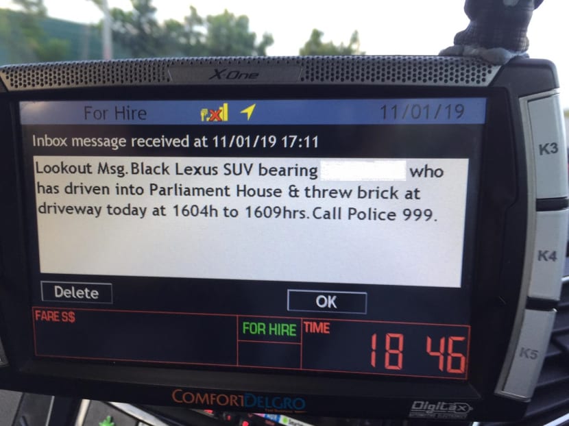 A message was broadcast to taxi drivers to look out for a black Lexus sport-utility vehicle.