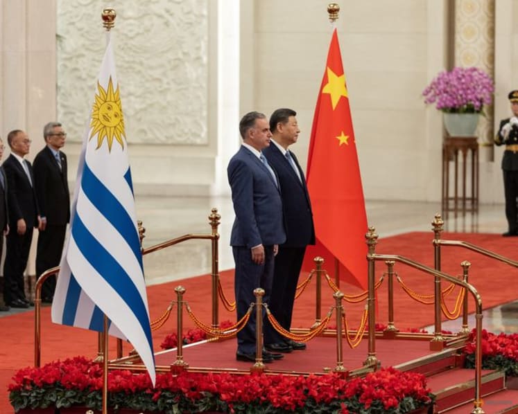 Chinese President Xi Jinping calls for 'equal, multipolar world' as he meets Uruguay leader
