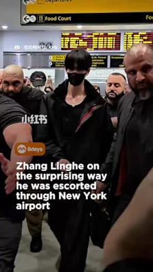 He later admitted thinking something had gone wrong when security suddenly rushed him away #8dayssg #8dayssgasianent #zhanglinghe #gucci #newyork 
