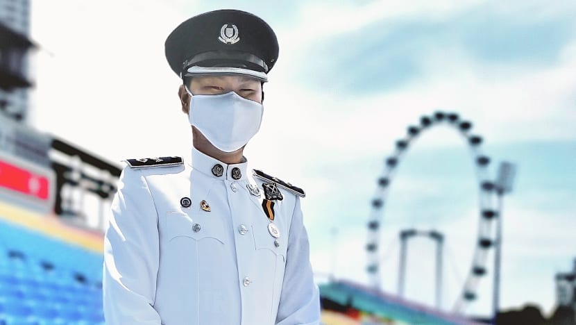 Participating in parade on National Day a family tradition for police officer