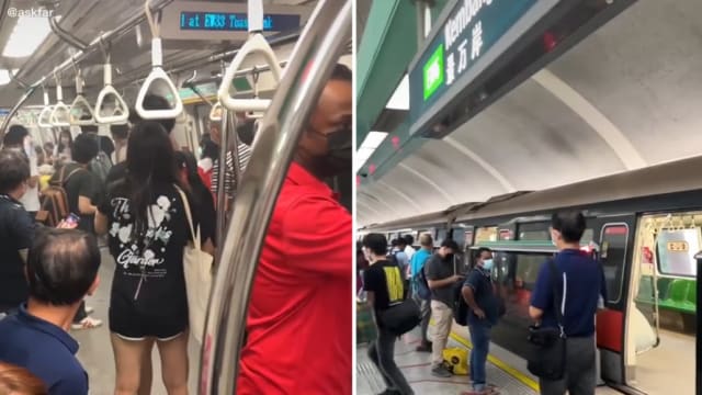 冷气压缩机泄漏车厢冒烟  SMRT引导乘客下车
