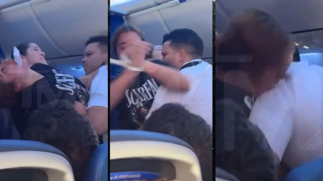 女子大闹美联航班机 张口从空服员制服咬下一块布料