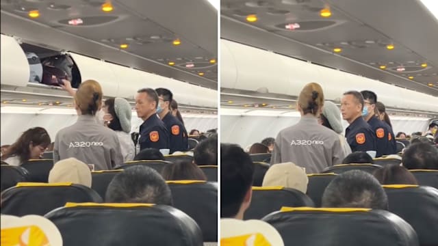 疑不满被碰 女乘客不停咆哮还掌掴空服员