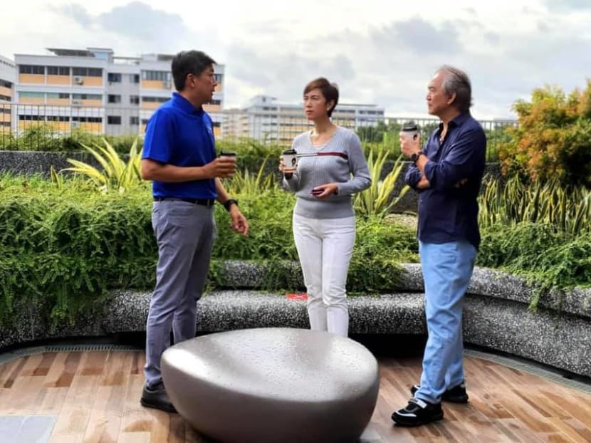 From left: Labour chief Ng Chee Meng, Manpower Minister Josephine Teo and SNEF president Robert Yap during their meeting on Sunday, Oct 11.
