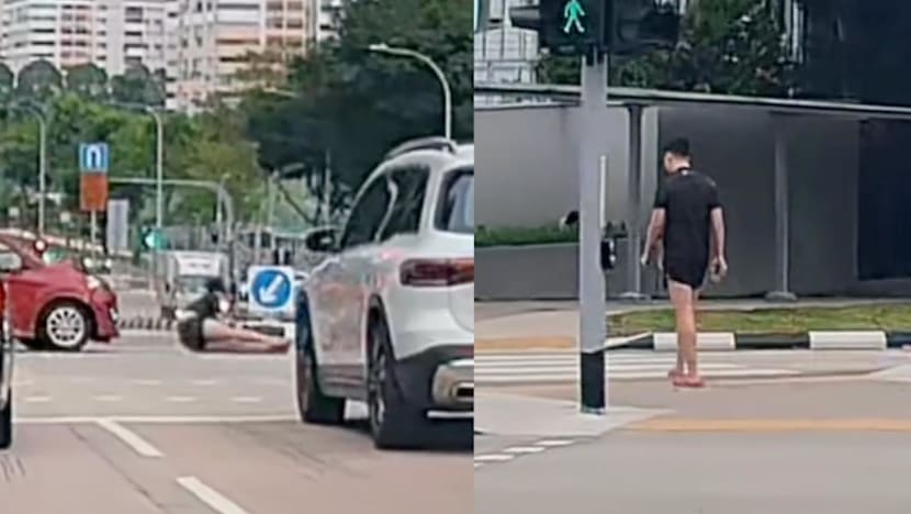 Jaywalking pedestrian hurled several metres after being hit by car in Sengkang 