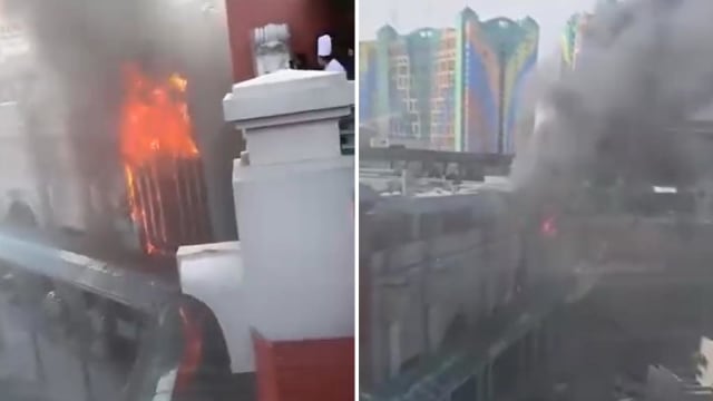 马国云顶高原惊传失火 现场浓烟滚滚