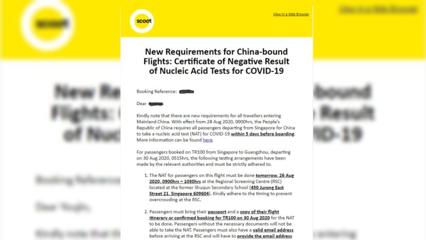 Scoot says ‘no data breach’ after customers not on Guangzhou-bound flight mistakenly get emails about Covid-19 testing