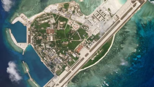 卫星影像显示 中国似乎在西沙群岛的中建岛兴建机场