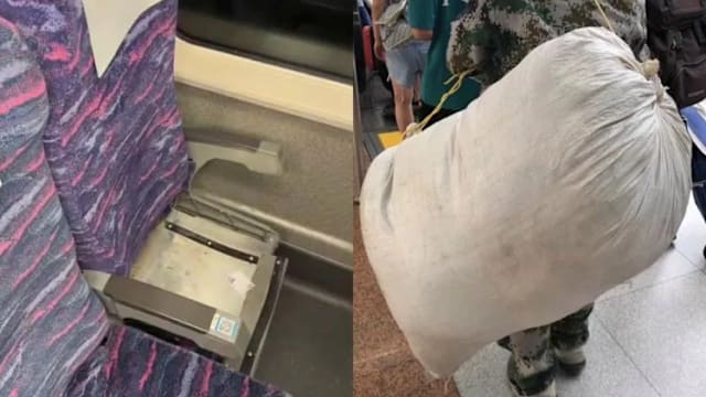 高铁座位只剩铁架男子傻眼 两妇女疑“打包” 座垫自用